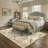 Aura Floral Machine Washable Beige Indoor Area Rug with Non-Slip Backing-189221006
