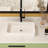 Modern 24"X14" Ceramic Rectangular Bathroom Sink - Vessel Type, Stain , For Multiple Places 24X14 White, Polished, Various Environments