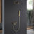 3-Function Rain Shower System, Wall Mount With Foldable Spout，Brusehd Gold -118735058