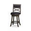 Tabouret pivotant à dossier en X de 30 po de hauteur, siège en tissu-1198929802-1198929805