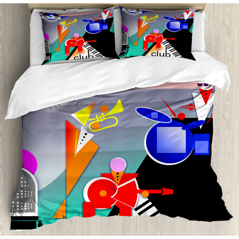 Modern & Contemporary Polyester Duvet Cover, King Duvet Cover + 2 Pillow Shams