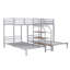 Lit superposé simple en métal, lits superposés, tablettes de rangement, escalier argenté - innovation de chambre à coucher