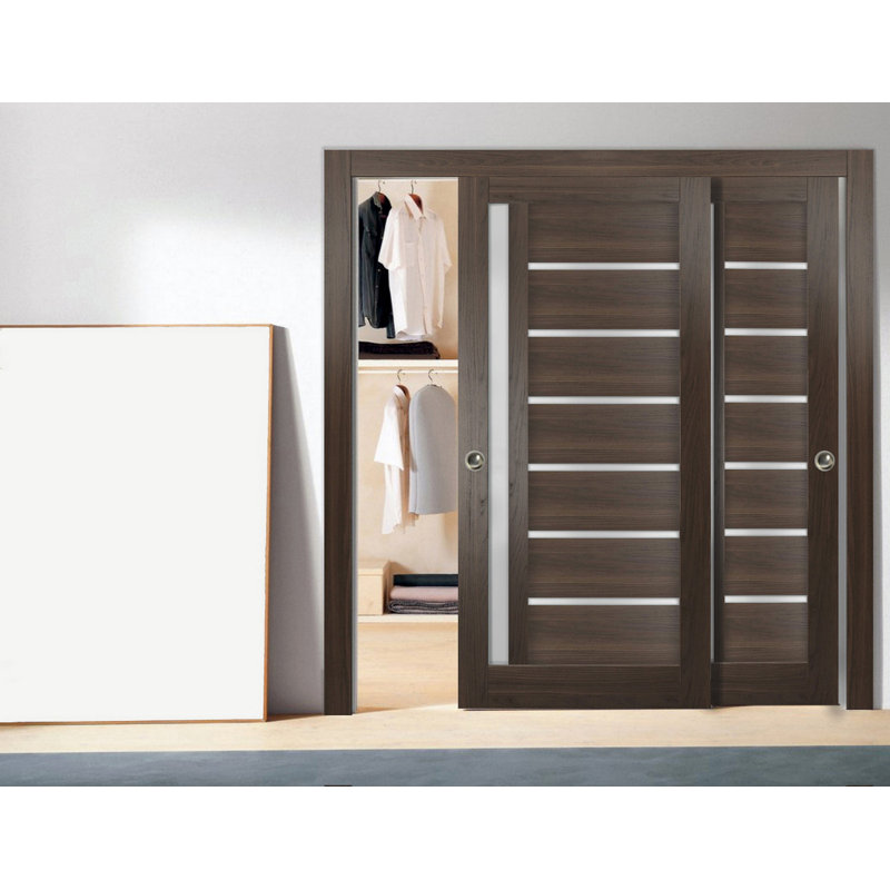 Portes coulissantes en bois givré Quadro, 17 po x 79,5 po