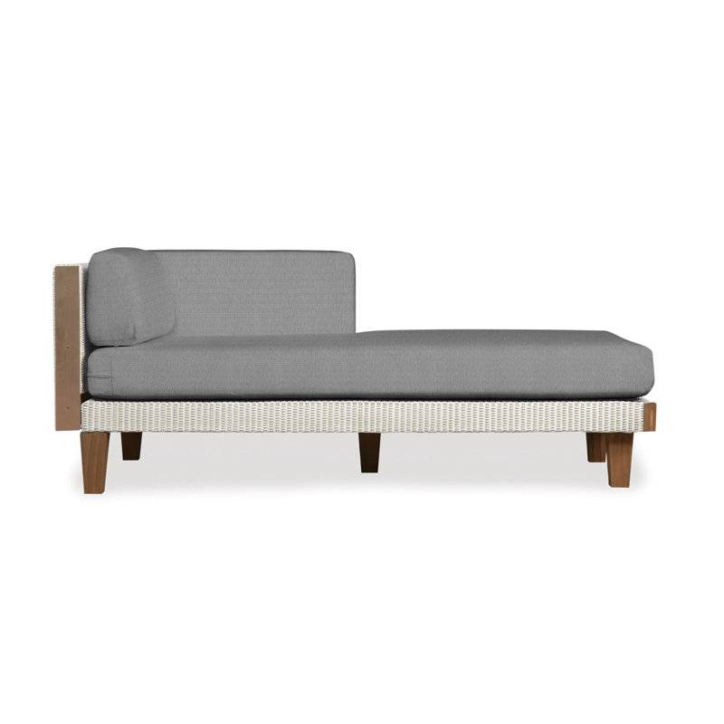 Catalina Outdoor Teak Chaise Lounge, Demo Skyway, Antique White