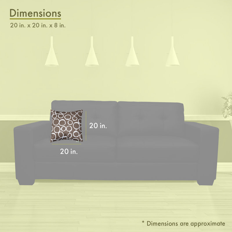 Coussin en coton Fusion, H 20 po x l 20 po, Moka