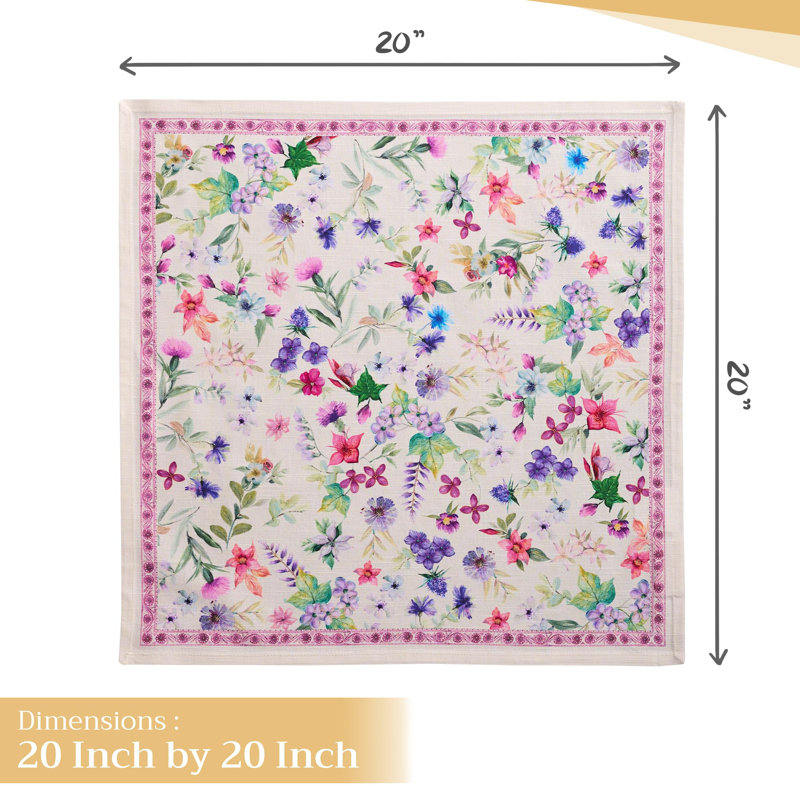 Ensemble de 4 serviettes en tissu 100% coton de tous les jours réutilisables Maison d 'Hermine