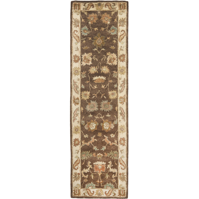 Bulwinder Hand Tufted Wool Floral Rug, Runner 2'3" x 12'