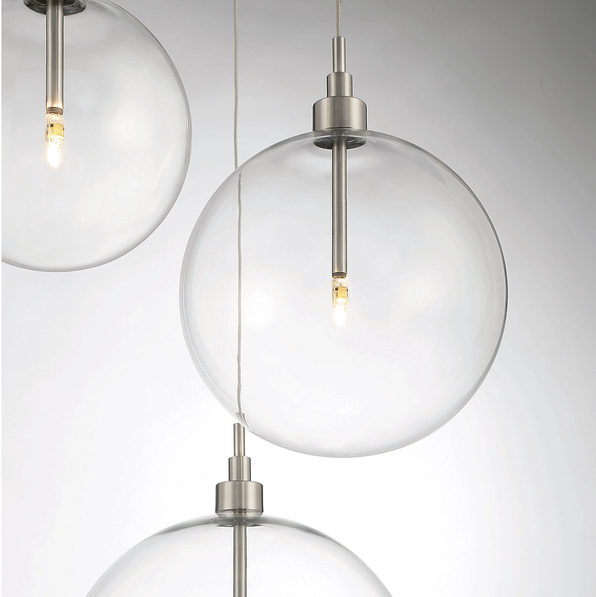 Jensi 5 - Light Dimmable Tiered Chandelier, Brushed Nickel