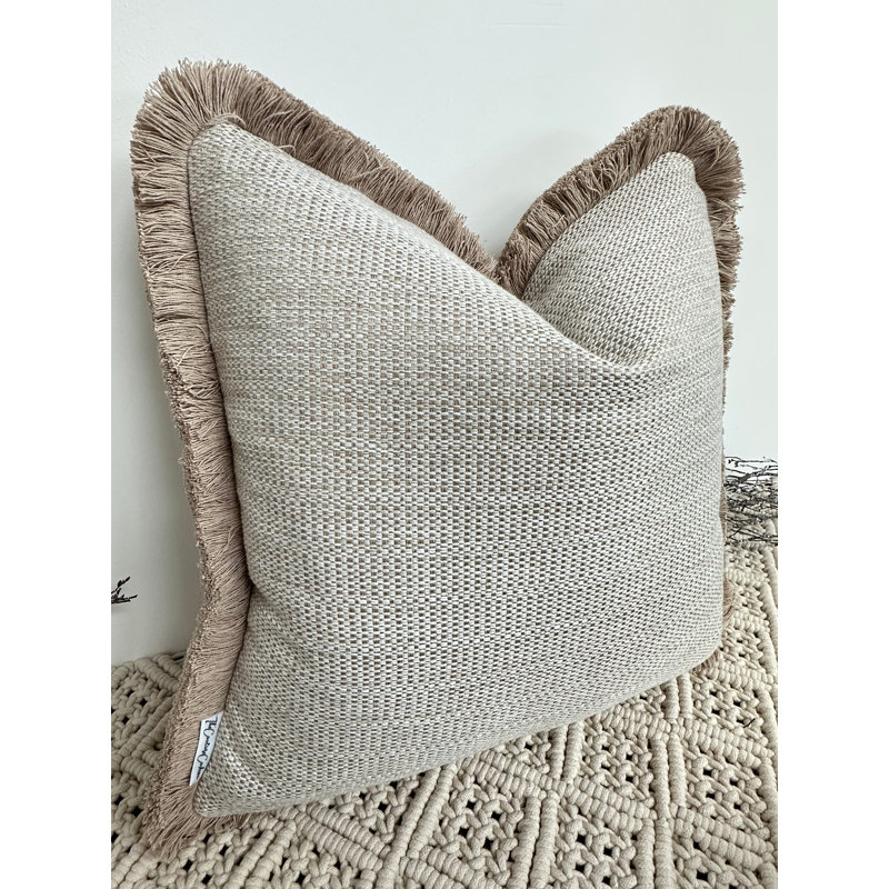 Abstract Beige Square Cushion Cover
