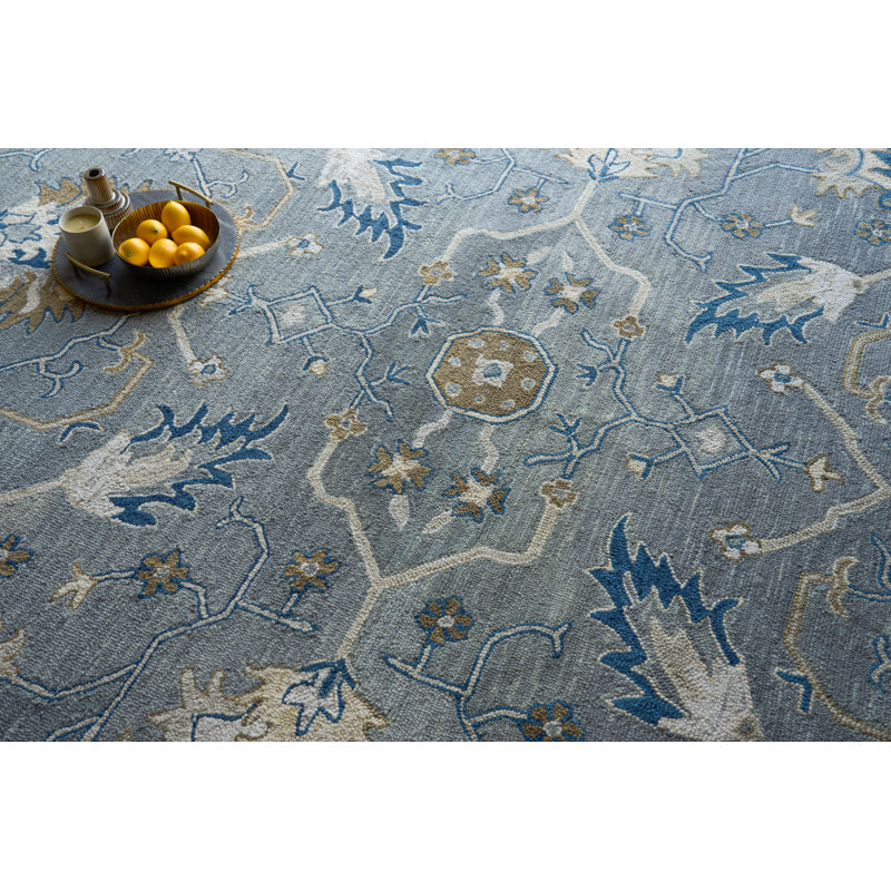 Newport hand-tufted New Zealand Wool Gray/Blue Area Rug, 9'X12'