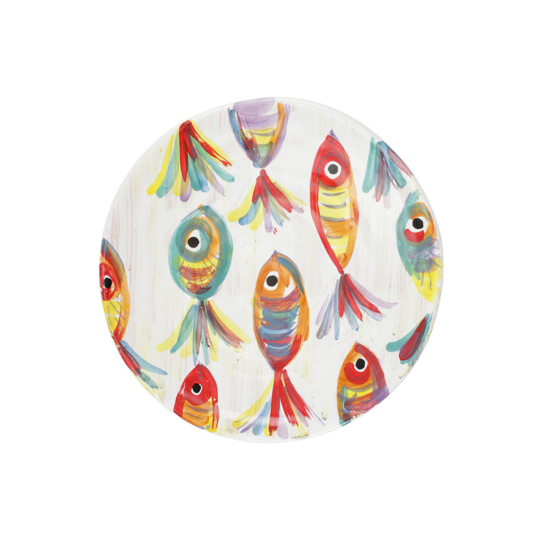 Pesci Colorati 9'' Handmade Salad/Dessert Plate VIETRI