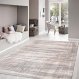 Canvello Modern Handloom Silver Bsilk & Wool Area Rug- 6' X 9'