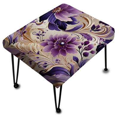 Paisley mauve / lavande mauve - repose-pieds rectangulaire à motif cachemire