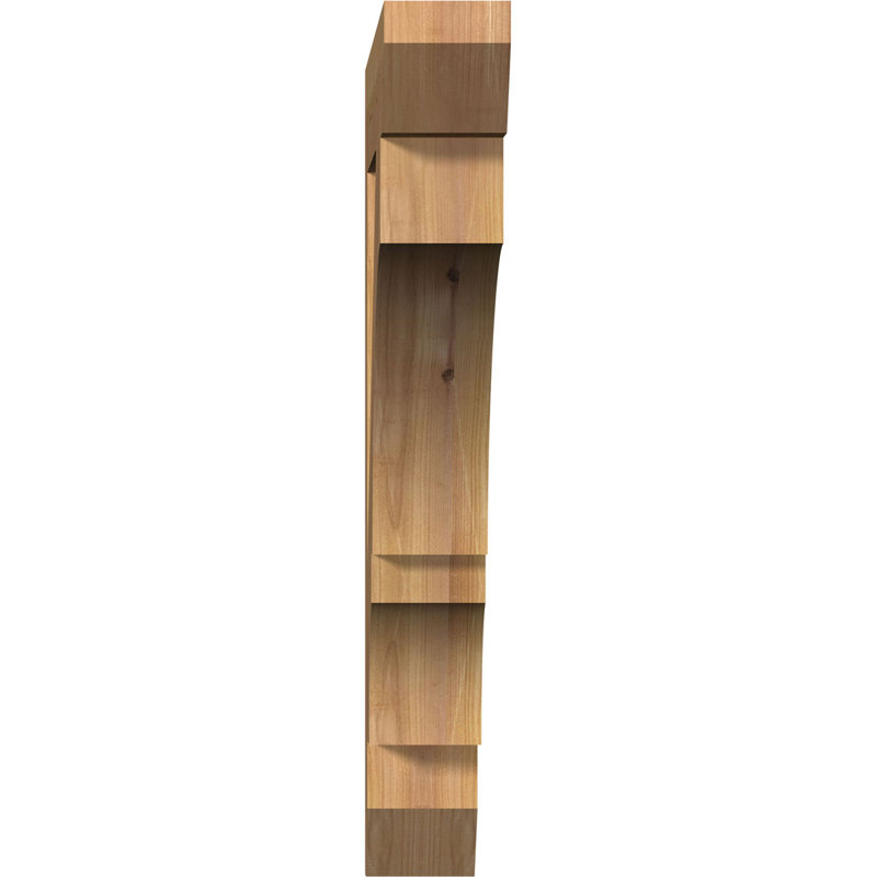 H 6 po x l 40 po x Support en bois / corbeau BKT04X26X26, H 26 po x l 3,5 po x P 26 po, Cèdre rouge, Lisse
