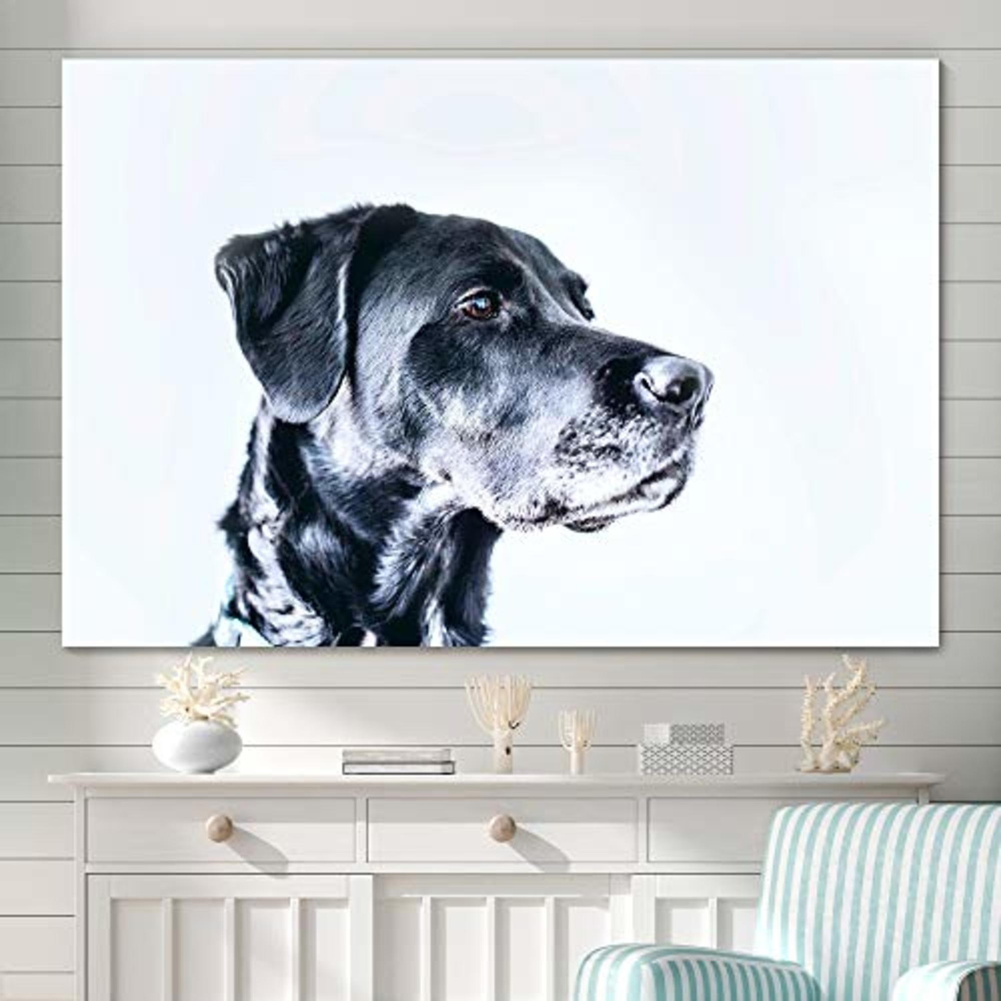 SIGNLEADER Dog Wall Art For Home Office Black And White Dog Canvas Wall