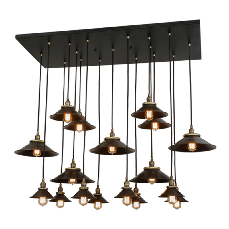 Luminaire suspendu conique à 17 lumières Aubreyona