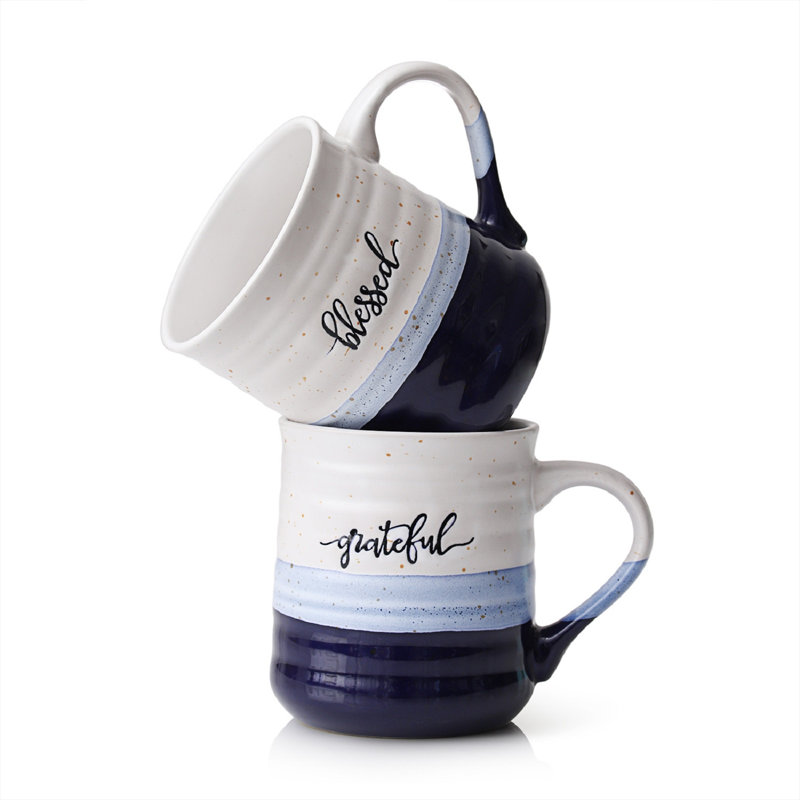 Ensemble de grandes tasses à café en céramique 18 oz DOWAN
