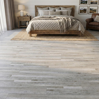 12 Mil X 6 In. X 36 In. Luxury Vinyl Plank Flooring Tile, Peel And Stick Pvc Flooring, Cotton White (54 Sq. Ft./case)