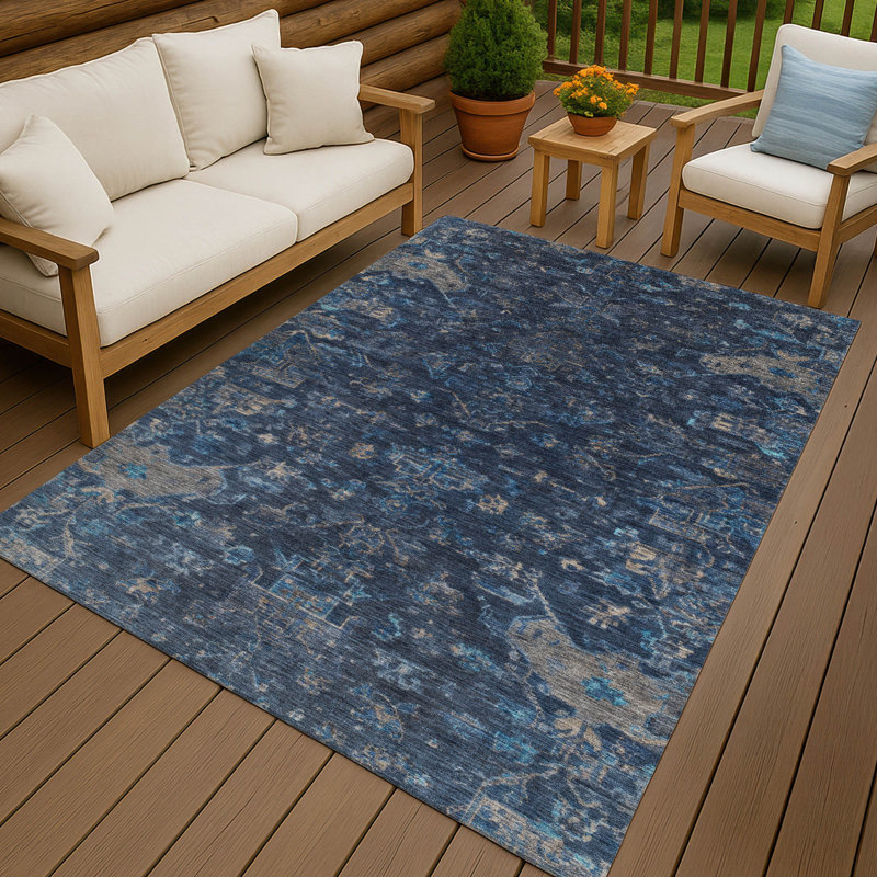 Machine Washable Indoor/Outdoor Hashlamoun ACN2322 Global Rug, Rectangle 10' x 14'
