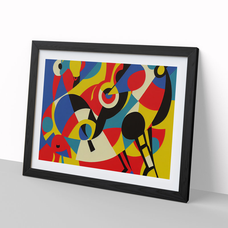 Blossoming Abstract - Single Picture Frame Print, 46cm H x 64cm W x 2cm D, Black Framed