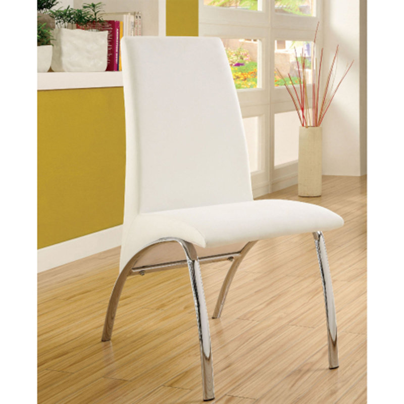 Chaises d'appoint rembourrées en similicuir, Blanc