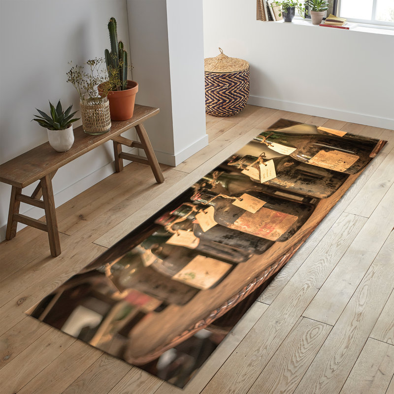 Chic Soft Non-Woven Printed Rug with Intricate Geometric Pattern Ideal for Adding an Artistic Touch to Any Room