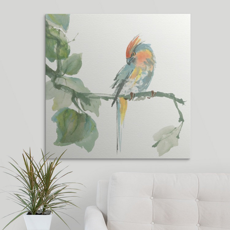 Ayled «Crested Cockatoo» par Chris Paschke, reproduction d'art, H 35 po x l 35 po x P 1,5 po, Toile