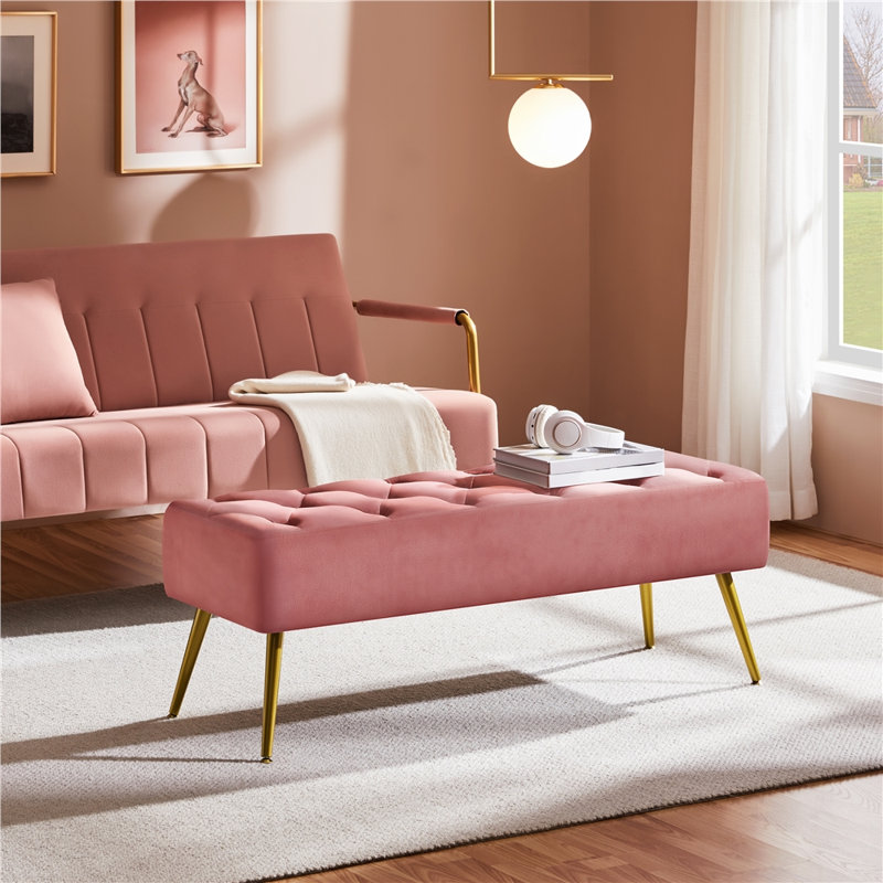Banc de chambre rembourré Italee, Rose