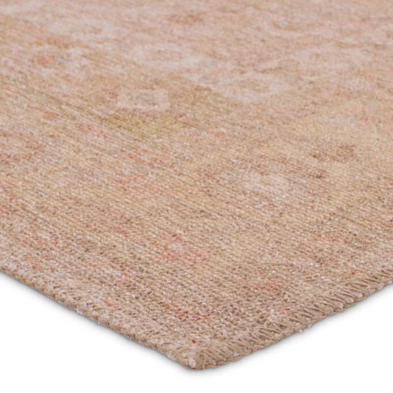 Daisee Machine Washable Power Loomed Performance Orange/Tan Rug, Rectangle 7'6'' x 9'6''