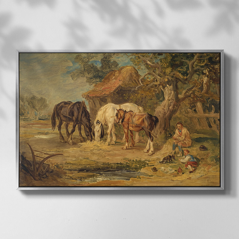 Le repas de midi, 1835 - James Ward, toile tendue avec châssis, 16 x 24, Argent