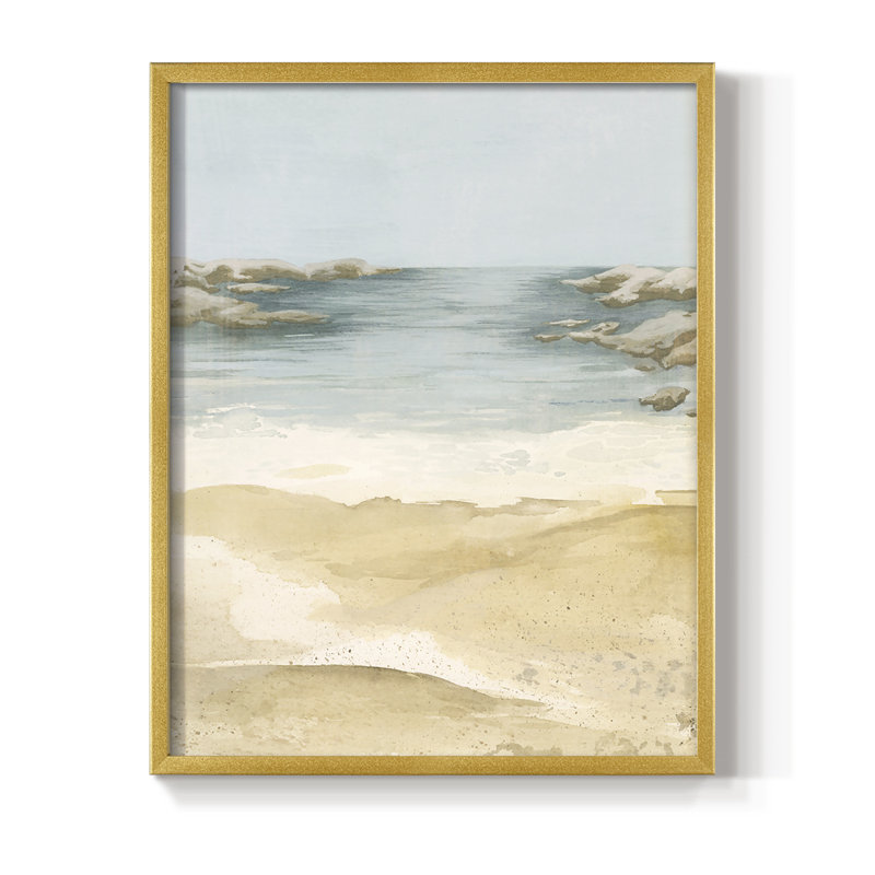 Tranquil Beach II Framed Print - Solid Wood, 10" H x 8" W