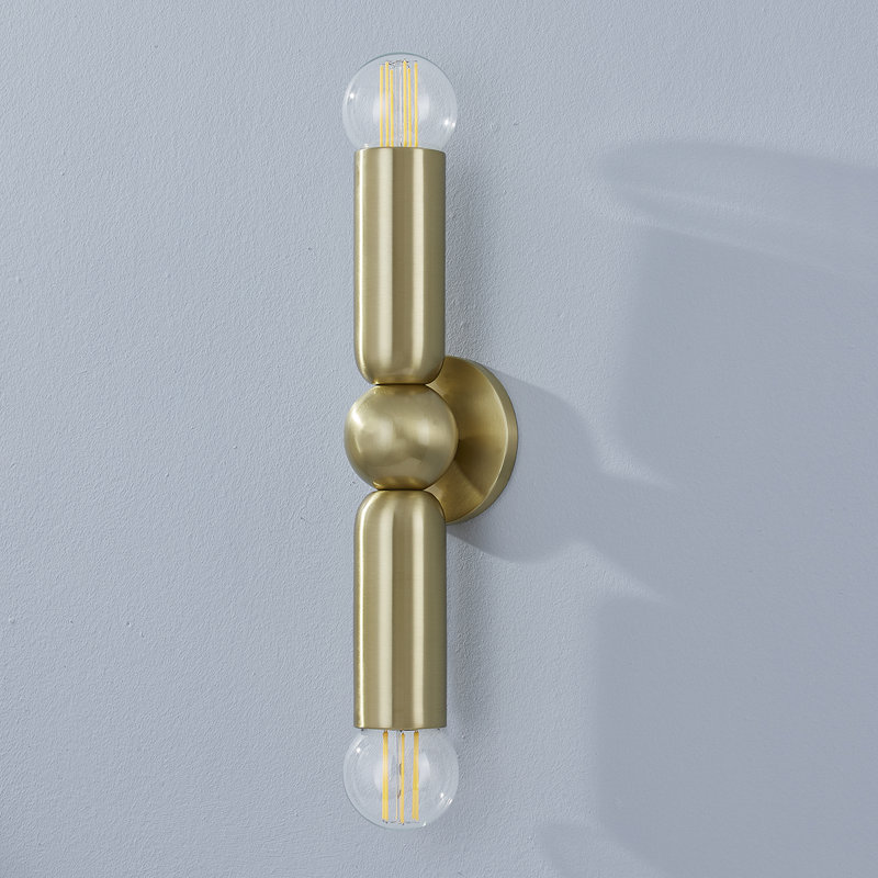 Lolly 2 Light Wall Sconce, Aged Brass
