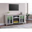 Meuble télé/console avec foyer Emerson de 70 pouces, chauffage et éclairage DEL, gris pâle