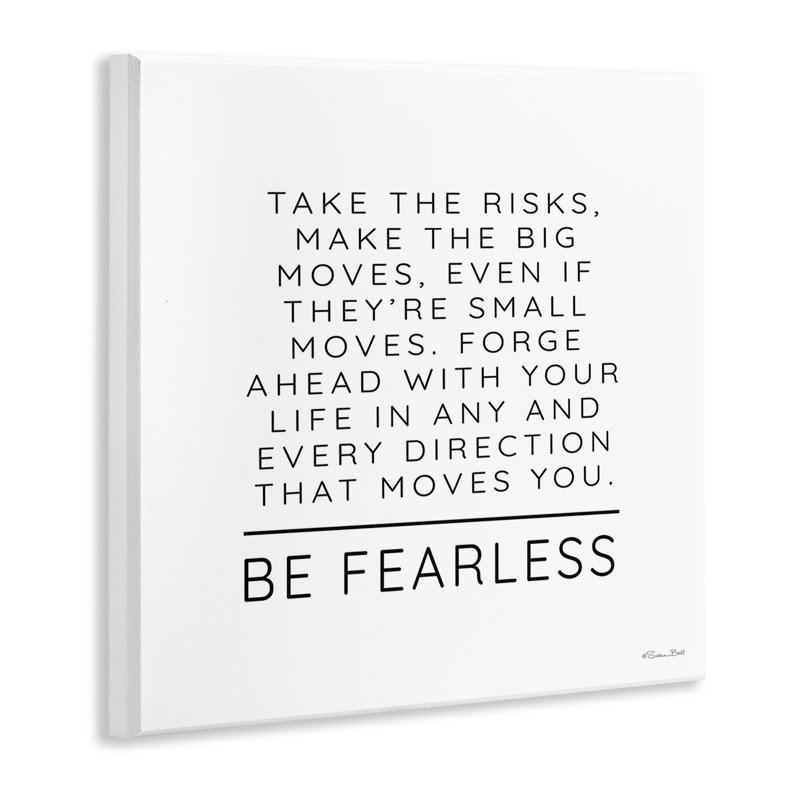 Plaque murale inspirante «Be Fearless», design par Susan Ball