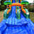 Cali Palms 15' X 36' Inflatable Water Slide With Detachable Pool And Air Blower
