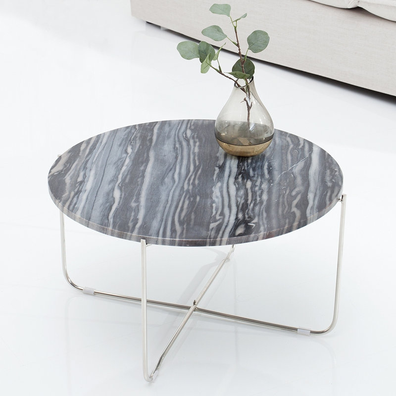 Cornesse Cross Legs Coffee Table, Silber, Grau