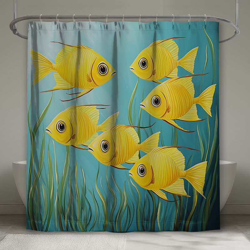 Rideaux de douche jaune très longs, L 70 po x H 84 po