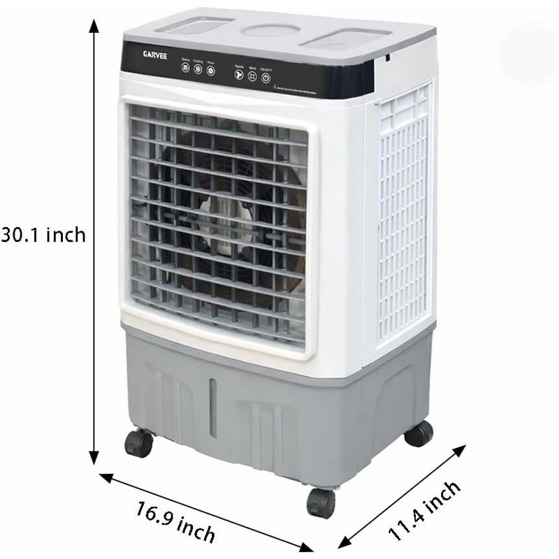 Ventilateur portatif à évaporation avec télécommande, minuterie 2/4 / 8H, 3 vitesses, modes à double brume, réservoir de 1 600 ml, oscillation à 60 degrés, veilleuse pour chambre à coucher, bureau, dortoir