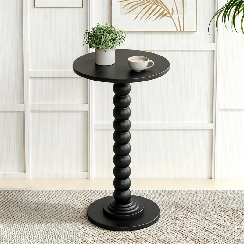 Table de bout en acier Enzor, Noir