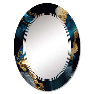 Abstract Geode Marble Blue IV - Abstract Marble Wall Mirror