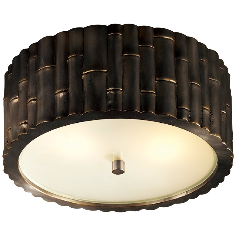 Alexa Hampton Frank Small Flush Mount, 4.75" H x 11.25" W x 11.25" D, Gun Metal, 2 - Lights