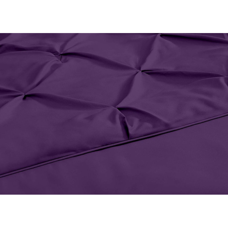 Berlin Pintuck Microfiber 3-Piece Comforter Set, Twin Comforter + 1 Standard Sham, Purple