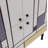 Modern Multi-Purpose Cabinet, White & Brown with Purple & Yellow Accents, 37.4 x 43.7 x 14.2 inches | 100% Melamine Coated Particle Board, Metal Legs, UV Coating, Numerous Shelves, Wall-Mountable, Stylish & Functional Design