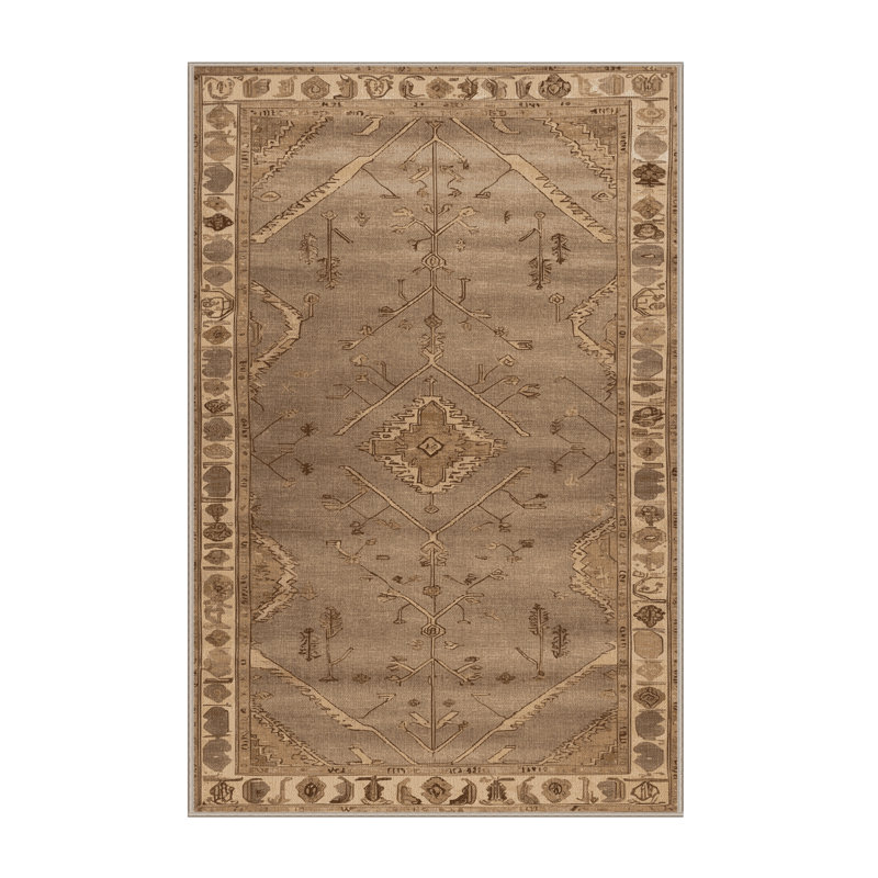 Tapis brun lavable à la machine, Rectangulaire 3 pi x 5 pi