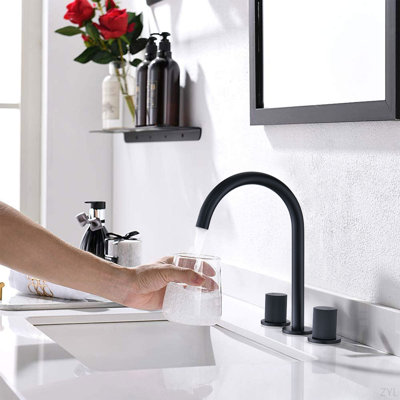 Two Handles Widespread 8 Inch Bathroom Faucet