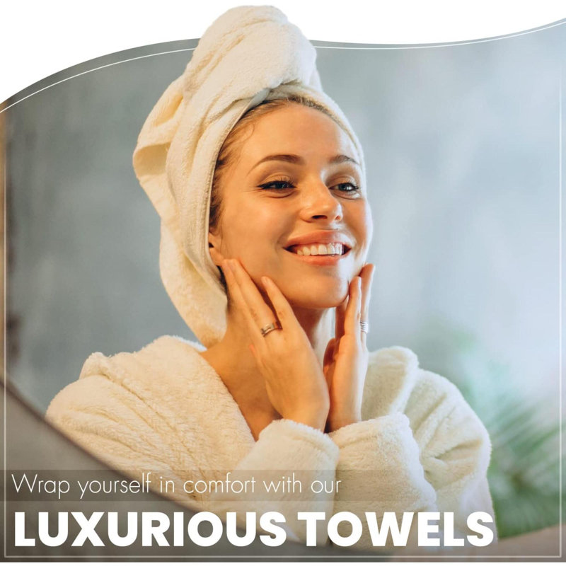 KAHAF Collection 6-Pack Bath Towels - Lightweight -  Absorbent - 100% Cotton - Shower Towels