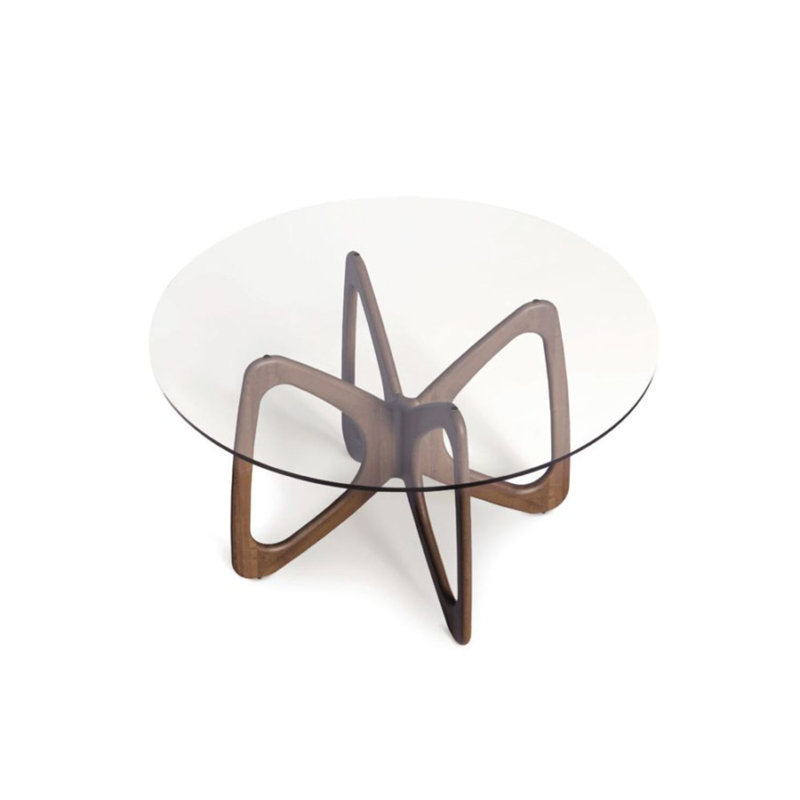 Butterfly Round Dining Table, 30"H x 60"L x 60"W, Natural Walnut