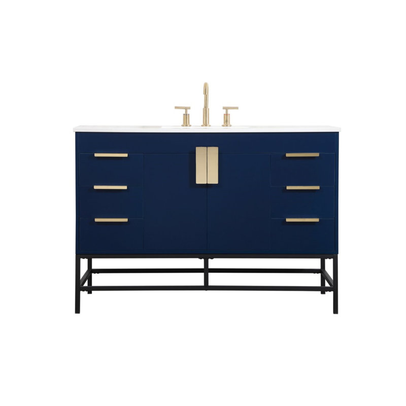 Ensemble de meuble-lavabo simple 48 po Eugene, bleu
