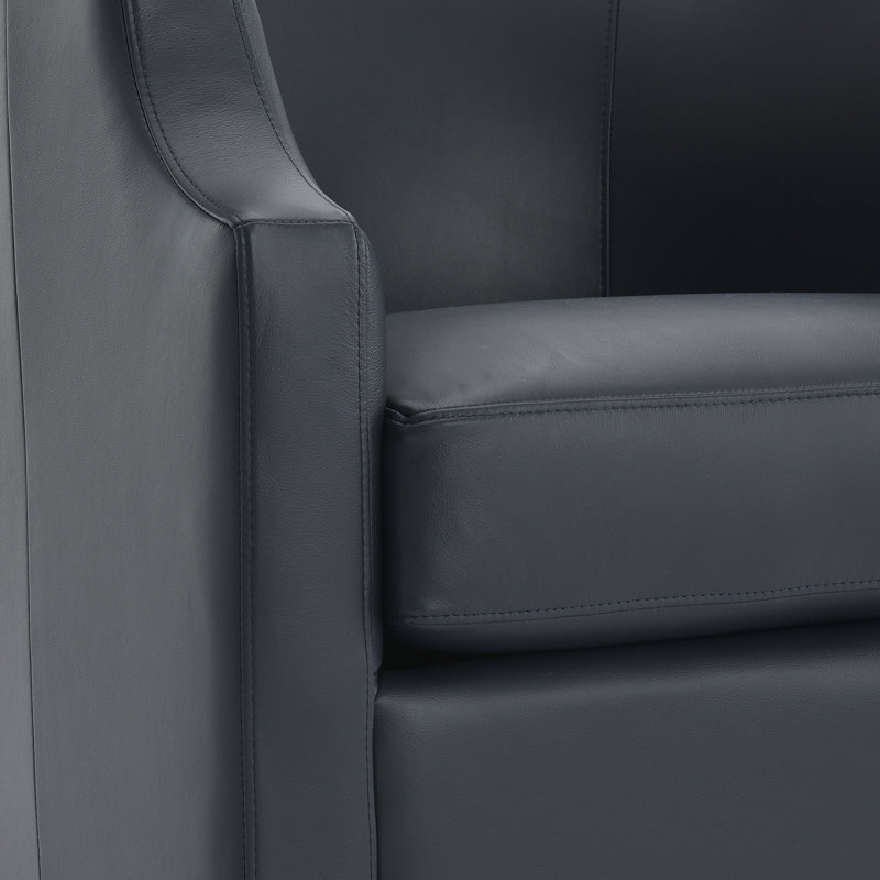 30,13 po Largeur du colis Fauteuil pivotant en cuir bleu minuit - Confort