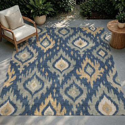Tapis Chantille ACN3073 Ikat lavable à la machine pour intérieur/extérieur